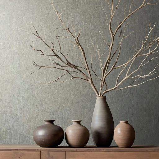 Függőleges irányú texturált felületű nyers selyemre emlékeztető minta szürke és ezüstös-szürke tónus enyhe fény tapéta