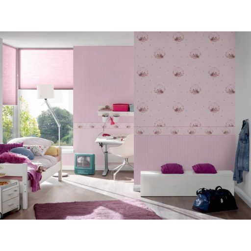 As-Creation Little Stars 35567-1  cicák nyuszik rózsaszín szürke bordűr