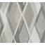 Retro stílusú geometriai design háromdimenziós egymásra épülő rombuszok krém bézs szürke és szürkésbézs tónus tapéta