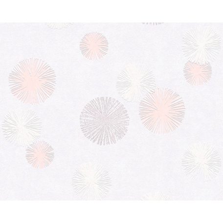 As-Creation Life 4, 35607-2  grafikus pitypang  krém szürkésbézs  rózsaszín  tapéta