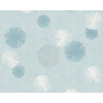   As-Creation Life 4, 35607-3  grafikus  pitypang  krémfehér kék  tapéta