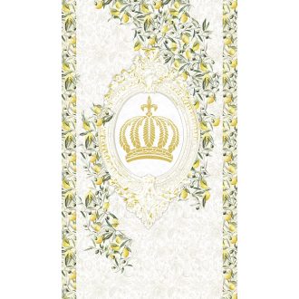   A barokk és a mediterrán természetesség lenyűgöző ötvözete fehér krém citromsárga szürke zöld és arany tónus falpanel