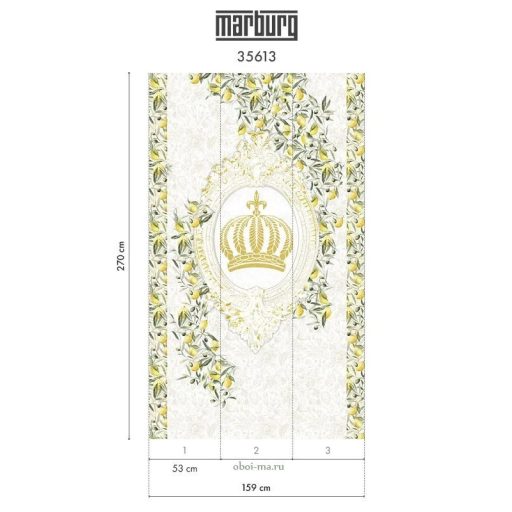 A barokk és a mediterrán természetesség lenyűgöző ötvözete fehér krém citromsárga szürke zöld és arany tónus falpanel