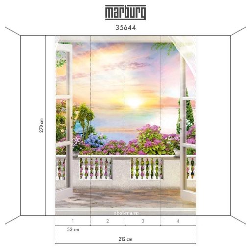 Ilyen nincs... és mégis VAN! Kinyílik a mediterrán álmok kapuja varázslatos panoráma rózsaszín narancs kék és zöld tónus falpanel