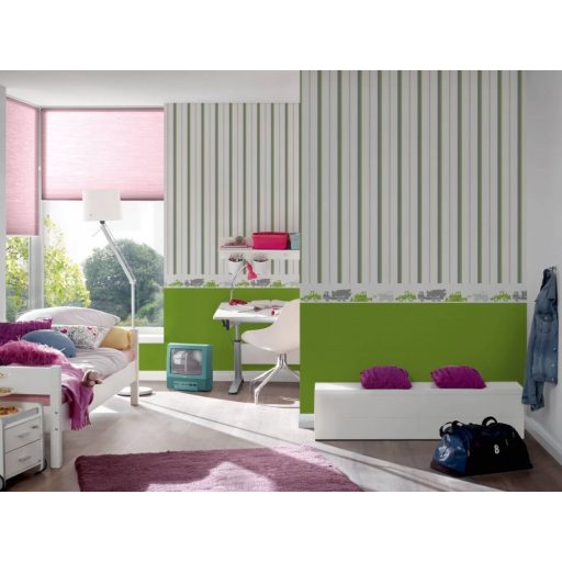 As-Creation Esprit Kids 5, 35708-1  munkagépek traktorok  fehér szürke zöld ezüst  bordűr