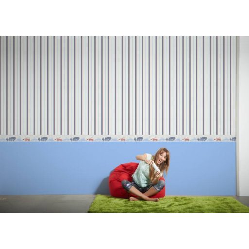 As-Creation Esprit Kids 5, 35708-2  munkagépek traktorok  fehér kék piros ezüst  bordűr