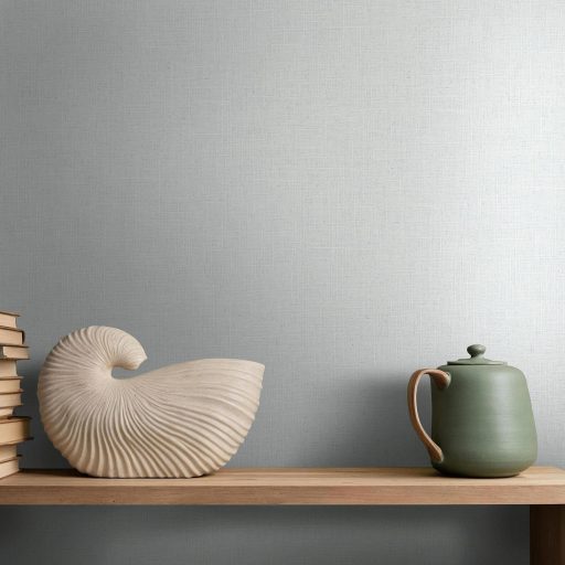 Minimál elegancia - textilhatású egyszínű minta világoszöld/szürkészöld tónus tapéta