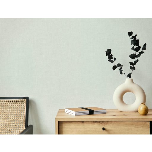 Minimál elegancia - textilhatású egyszínű minta pasztell mentazöld tónus tapéta