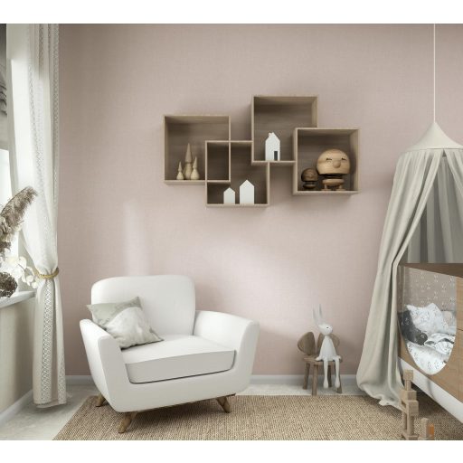 Minimál elegancia - textilhatású egyszínű minta meleg mályvás pír/antik rózaszín tónus tapéta