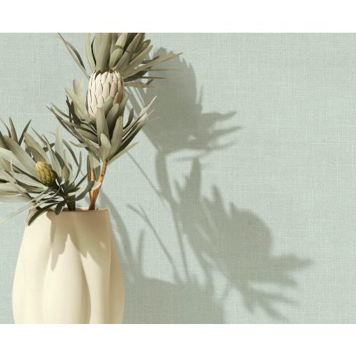 Minimál elegancia - textilhatású egyszínű minta halvány menta/jeges zöld tónus tapéta