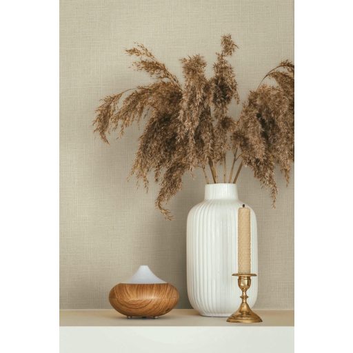 Minimál elegancia - textilhatású egyszínű minta mályvás-bézs/barna tónus tapéta