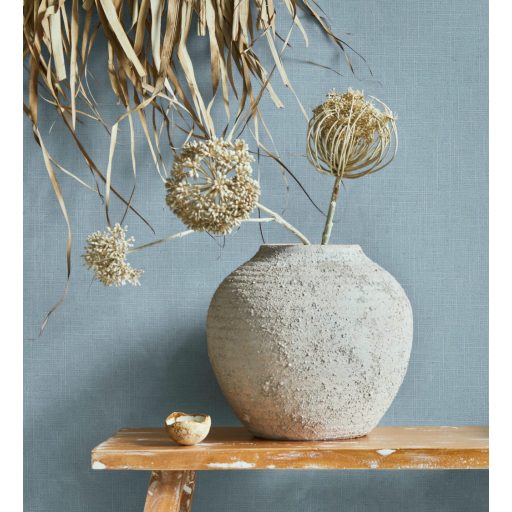 Minimál elegancia - textilhatású egyszínű minta porcelánkék tónus tapéta