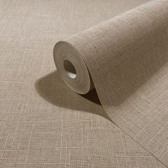   Minimál elegancia - textilhatású egyszínű minta meleg karamellbarna tónus tapéta