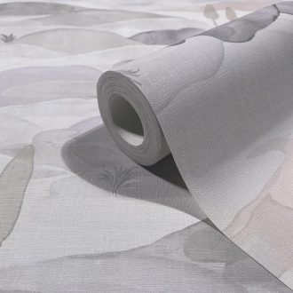   Ködfátyolba vesző lágyan hullámzó dombok - akvarell toszkán táj törtfehér bézs és szürke tónus tapéta