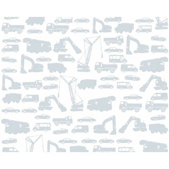   As-Creation Little Stars 35815-2  teherautók munkagépek fehér szürke tapéta