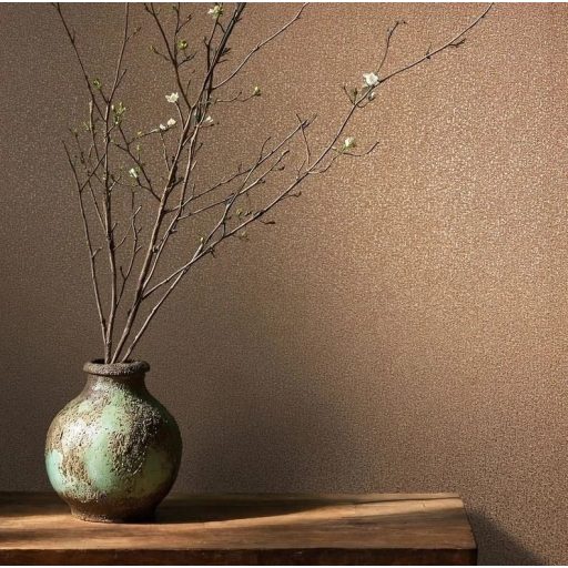 A minimalista elegancia mestere! Luxus és energia! Texturált UNI minta bronzos-barna tónus tapéta