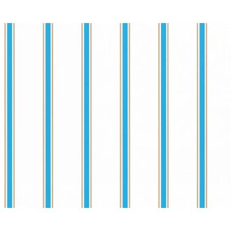   As-Creation Esprit Kids 5, 35831-2 csíkos fehér kék aranybarna tapéta