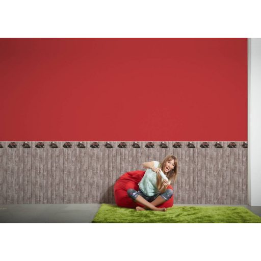 As-Creation Little Stars 35843-2  faminta alapon traktorok barna piros fekete bordűr