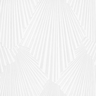   Art deco jellegű 3D stilizált pálmalavelek dinamikus irányváltásokkal fehér világosszürke/gyöngyház tónus tapéta