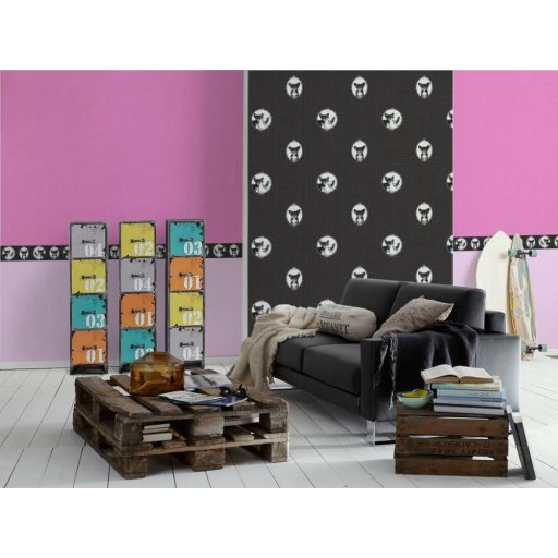 As-Creation Little Stars 35851-2  csivava fekete fehér pink tapéta