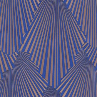   Art deco jellegű 3D stilizált pálmalavelek dinamikus irányváltásokkal fehér világosszürke/gyöngyház tónus tapéta