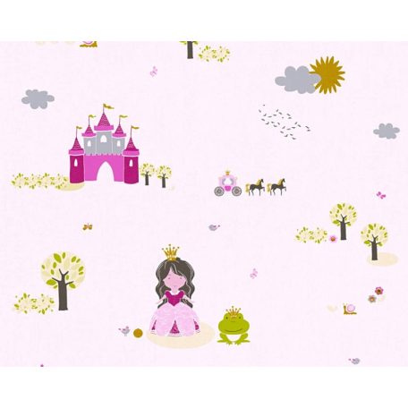 As-Creation Little Stars 35852-1 hercegnő és vára rózsaszín pink szines tapéta