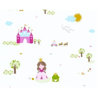   As-Creation Little Stars 35852-2  Hercegnő és vára fehér  pink szines tapéta