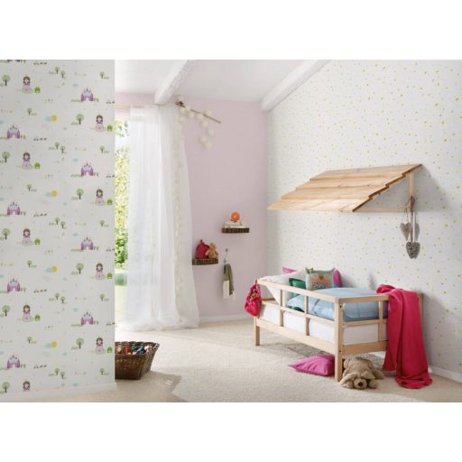 As-Creation Little Stars 35852-2  Hercegnő és vára fehér  pink szines tapéta