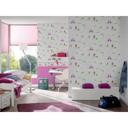 As-Creation Little Stars 35852-2  Hercegnő és vára fehér  pink szines tapéta