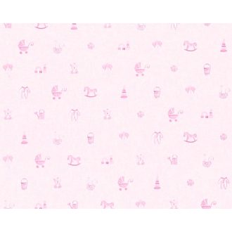   As-Creation Little Stars 35854-1 játékmotívumok rózsaszín tapéta