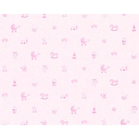 As-Creation Little Stars 35854-1 játékmotívumok rózsaszín tapéta