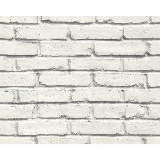   As-Creation Attractive 35856-2 Natur/Ipari design téglafal optikai 3D fehér szürke tapéta