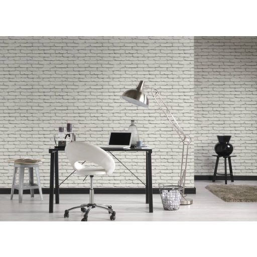 As-Creation Attractive 35856-2 Natur/Ipari design téglafal optikai 3D fehér szürke tapéta