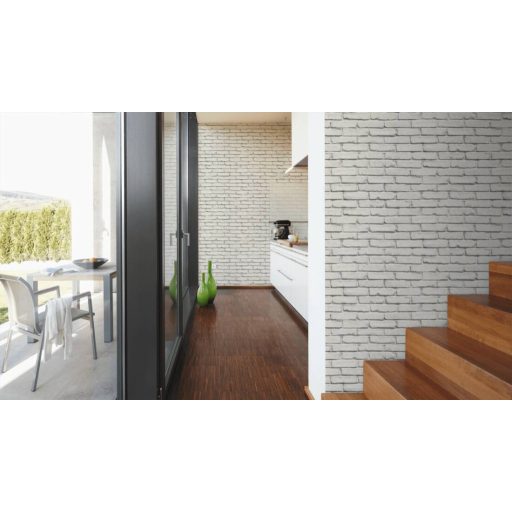 As-Creation Attractive 35856-2 Natur/Ipari design téglafal optikai 3D fehér szürke tapéta