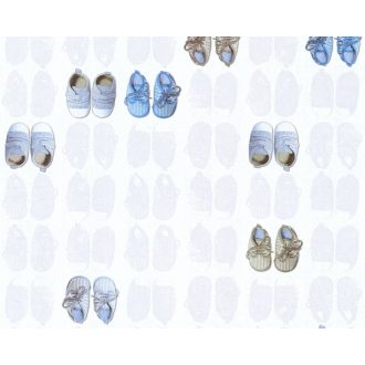   As-Creation Little Stars 35862-2  gyerekcipők fehér kék szürke  tapéta