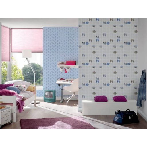 As-Creation Little Stars 35862-2  gyerekcipők fehér kék szürke  tapéta