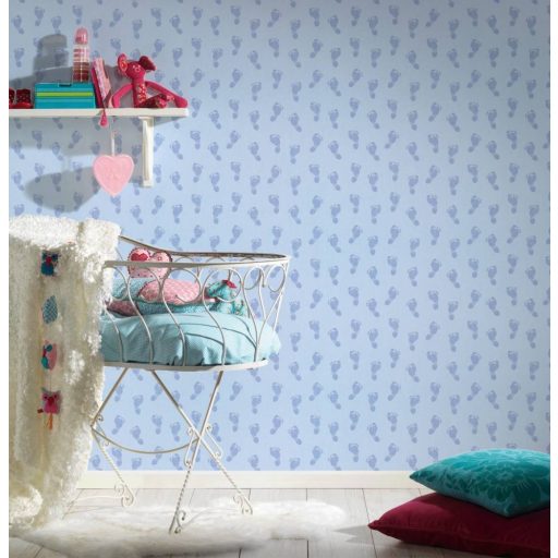 As-Creation Little Stars 35863-2  lábmyomok kék  tapéta