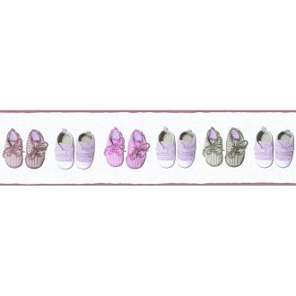   As-Creation Little Stars 35864-1 gyerekcipők fehér rózsaszín lila bordűr