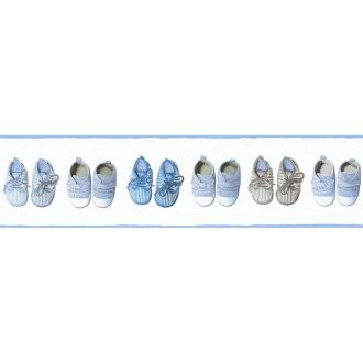   As-Creation Little Stars 35864-2  gyerekcipők fehér kék szürke bordűr