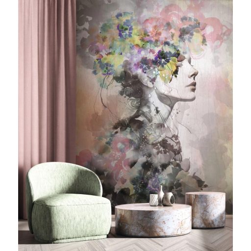 Csillámfényben fürdő origami alapú absztrakt művészi design fehér bézs rózsaszín türkiz citromsárga és ibolya tónus falpanel