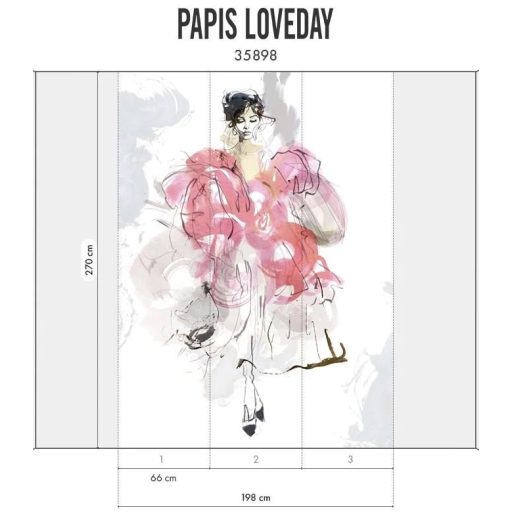 A múzsád és vele a dekorációd megérkezett! Szénrajz és akvarell divatos fúziója fehér szürke rózsaszín fekete és bézses-sárga tónus falpanel