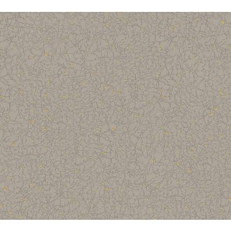   Grafikus organikus jellegű dekorminta szürke/szürkésbarna és arany részecskék fémes hatás tapéta