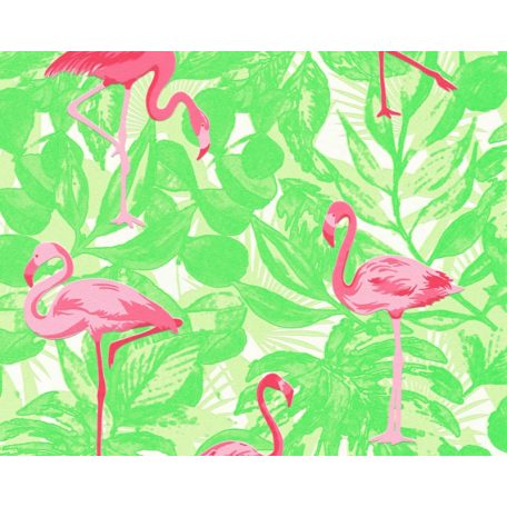 Boys and Girls 6/Club Tropicana 35980-2  flamingók fehér neonzöld világoszöld  pink tapéta