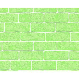   As-Creation Club Tropicana 35981-3  téglaminta neonzöld  fehér tapéta