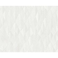   As-Creation Club Tropicana 35998-1 Strukturált természet raljzolta geometrikus/chevron/ 3D minta fehér és ezüstszürke tónus tapéta