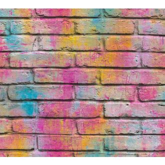   As-Creation  Boys & Girls 6, 36100-1 Gyerekszobai téglaminta szines világító szinek tapéta