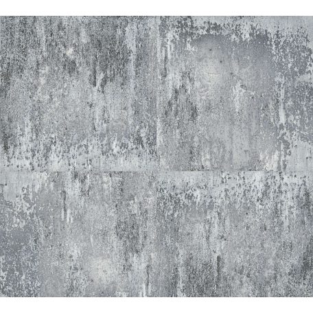 As-Creation Neue Bude 2.0, 36118-3  patinás acéllemez szürke ezüst fekete tapéta