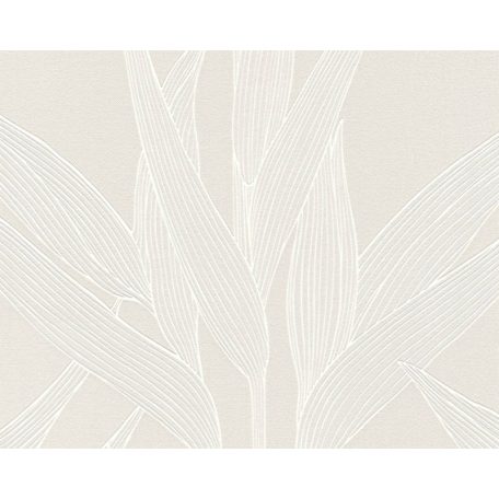 As-Creation Hygge 36123-2 natur levélmotívum dekorminta krém fehér tapéta