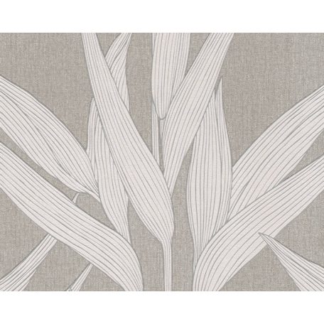 As-Creation Hygge 36123-3 natur levélmotívum dekorminta szürkésbarna krém tapéta