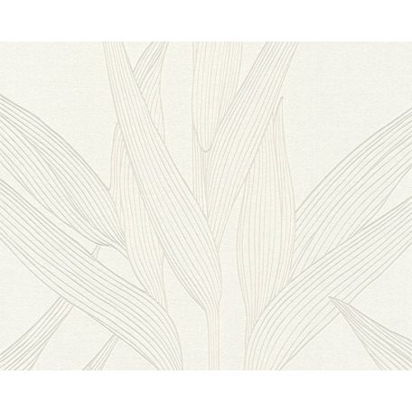 As-Creation Hygge 36123-4 natur levélmotívum dekorminta krémfehér bézs tapéta